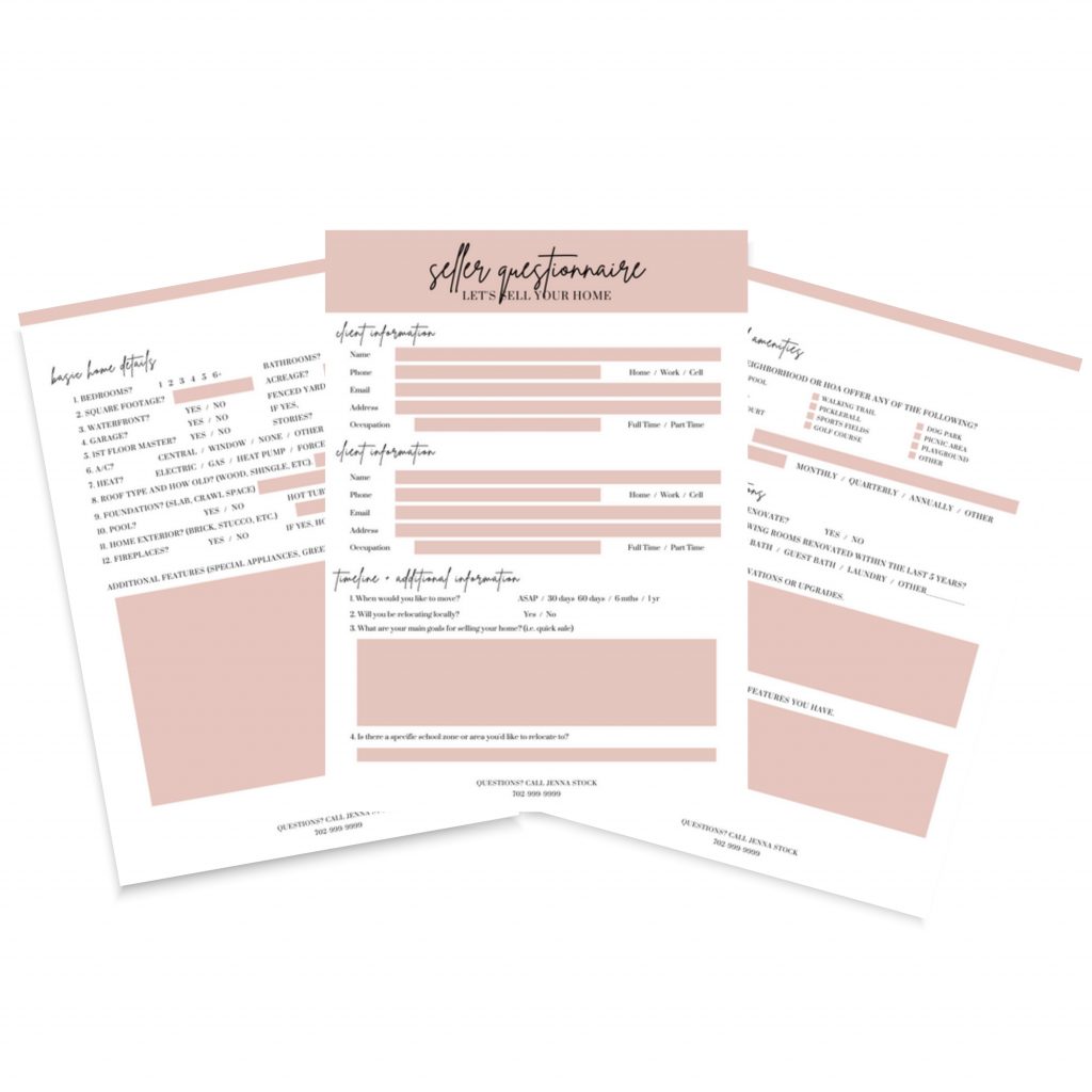Sellers Questionnaire Glam