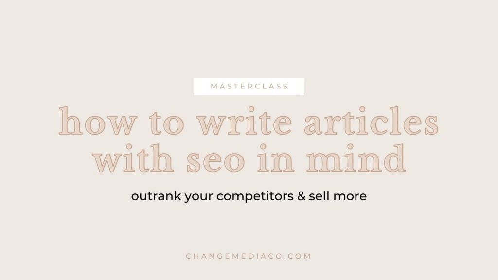 how to write articles with seo in mind